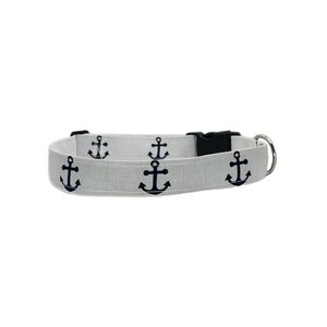 1” Dog Collar- Blue Anchors